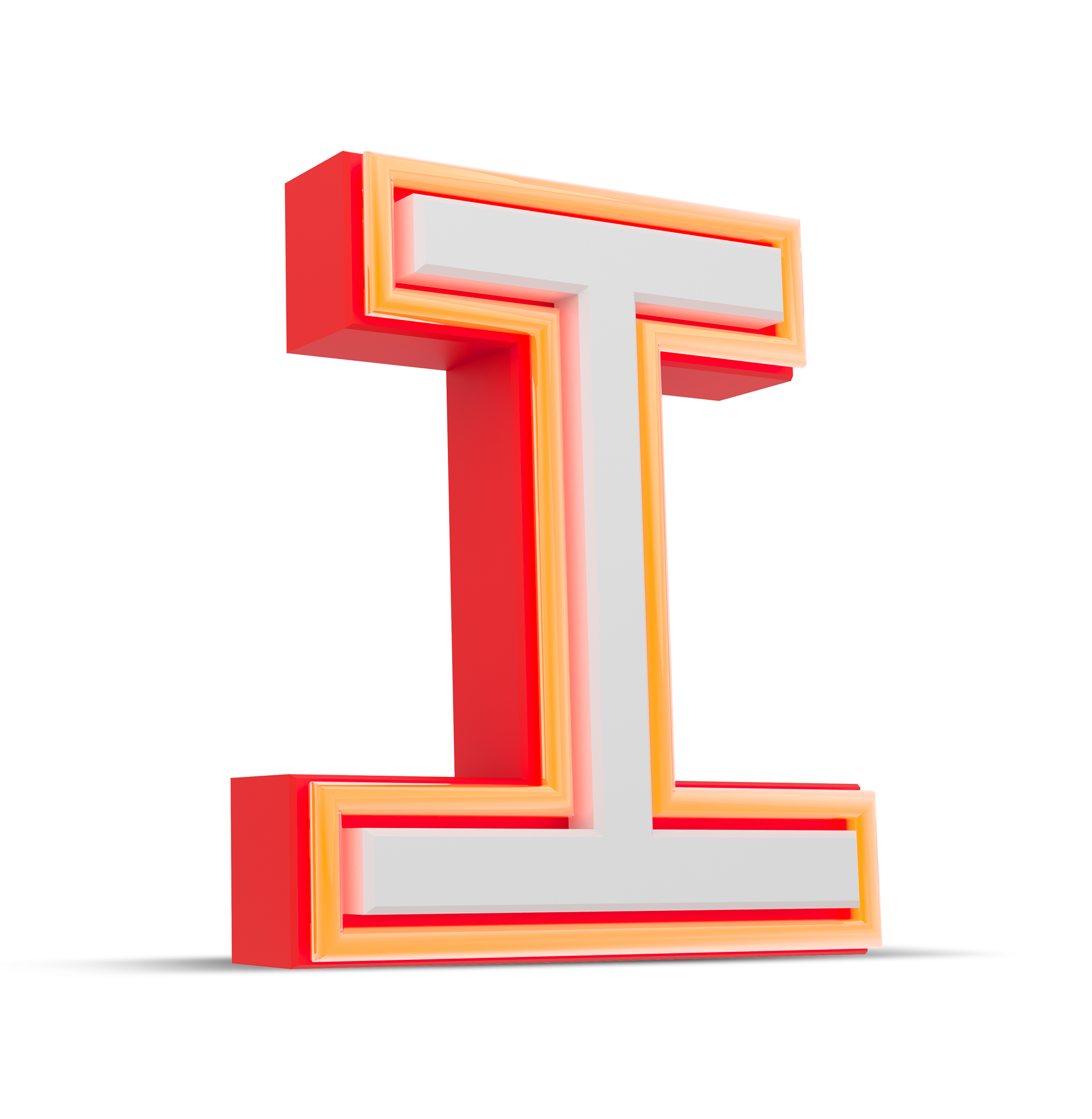 red-3d-alphabet-japan-style-with-orange-neon-light-3d-rendering