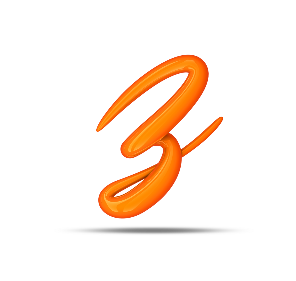 3d alphabet calligraphy style, 3d rendering png