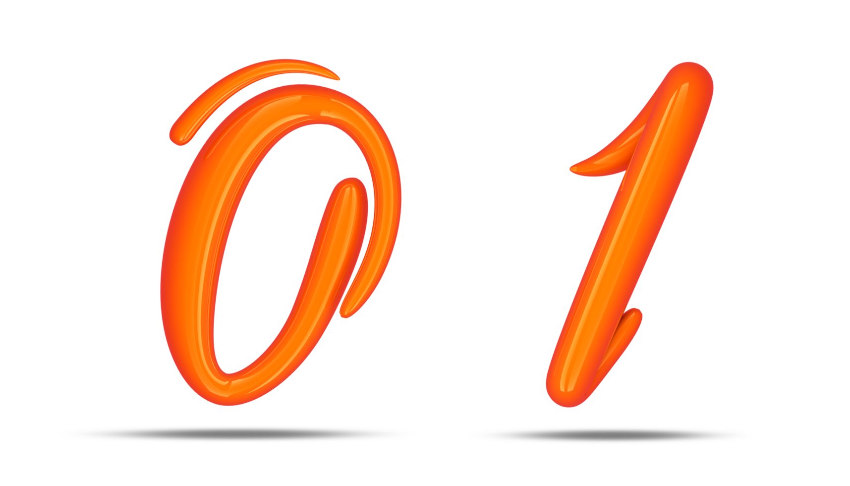 3d number calligraphy style, 3d rendering png