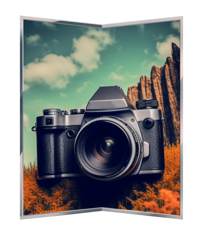 world photography day concept camera template poster, generative ai png