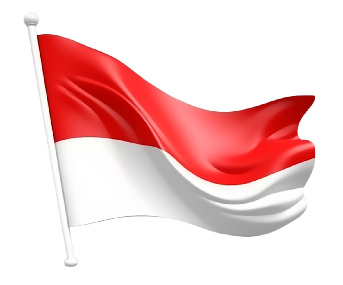 indonesiska flagga element på transparent bakgrund, generativ ai png