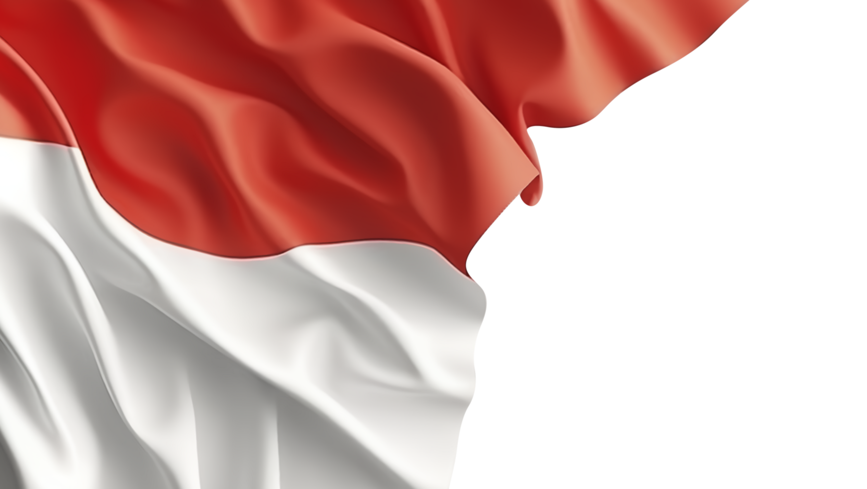 indonesian flag element on transparent background, generative ai png
