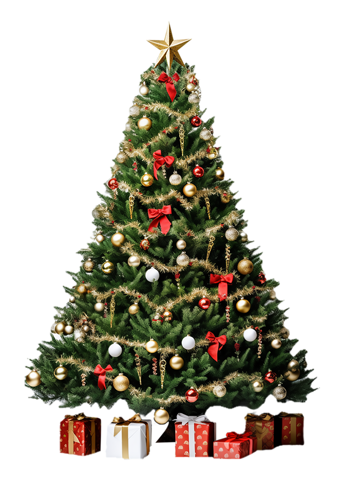 fir tree element for christmas decoration, generative ai png