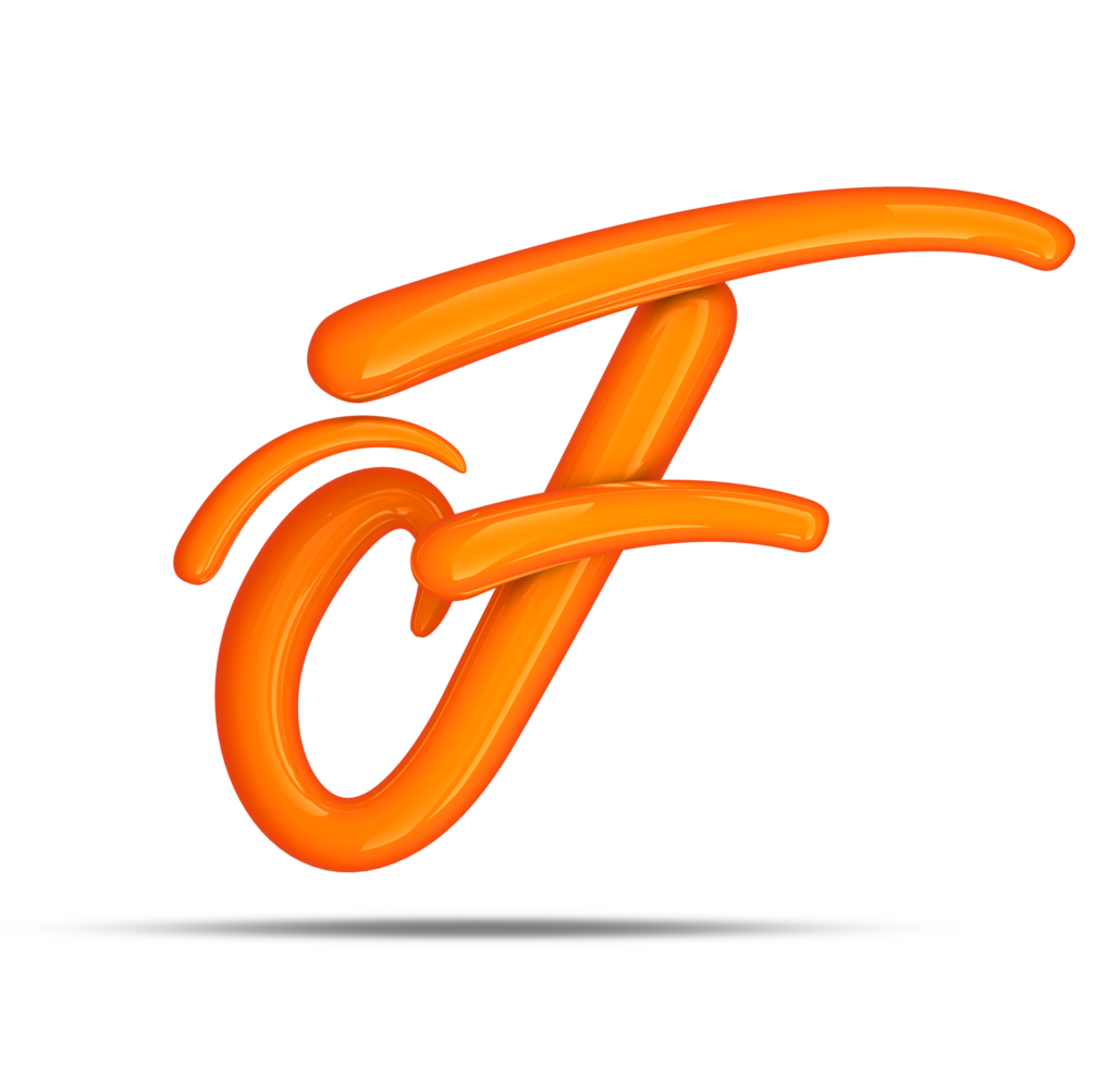 3d alphabet calligraphy style, 3d rendering png