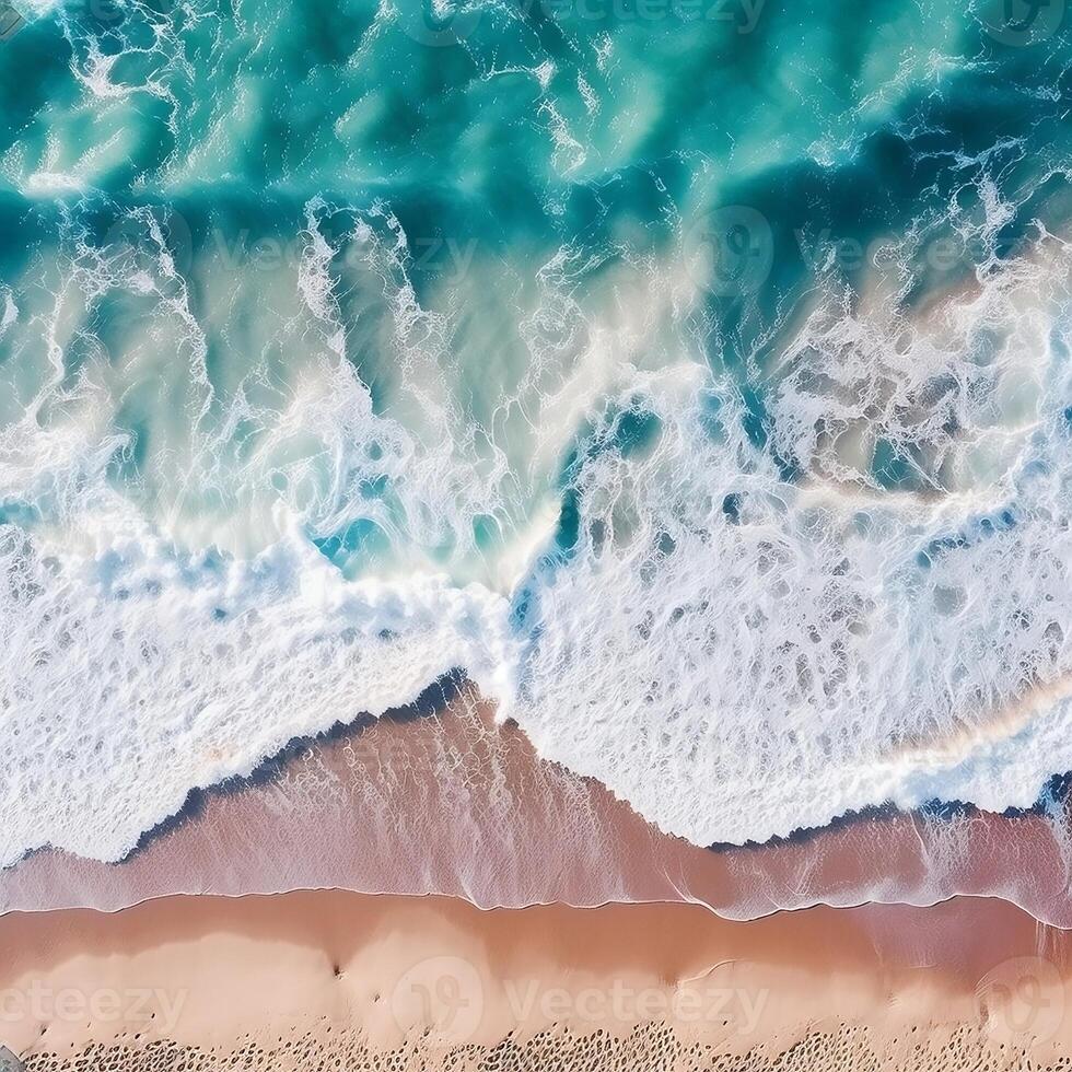Beautiful Beach Waves Ocean Background. photo