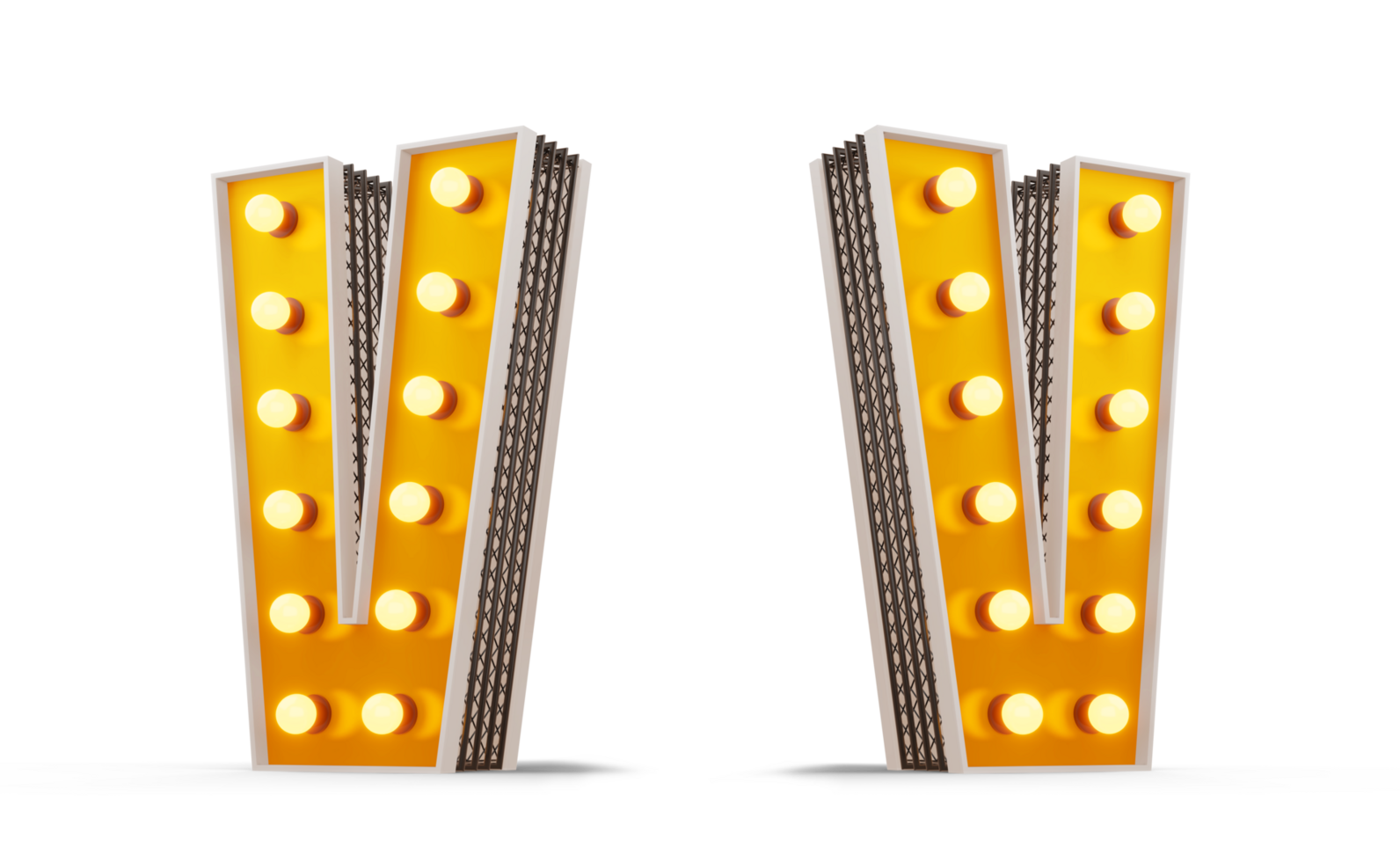 Broadway Stil Licht Birne Alphabet, 3d Rendern png