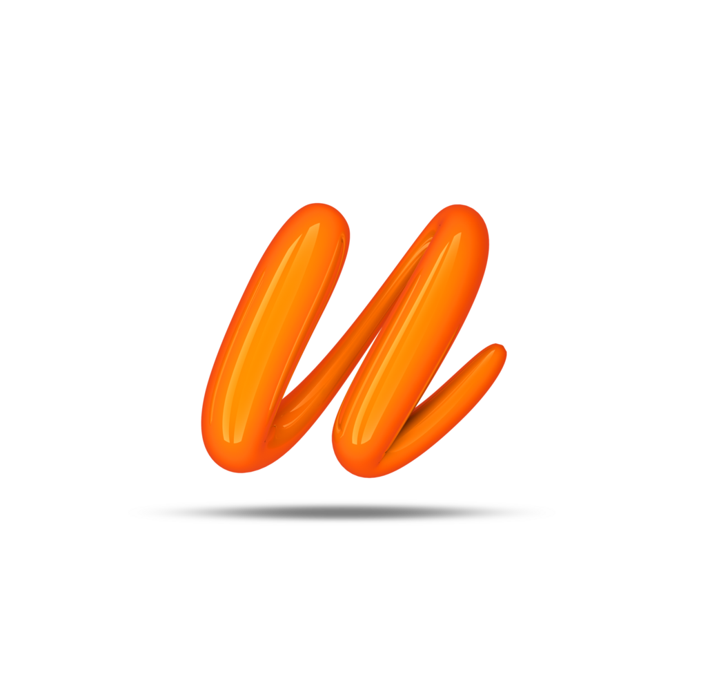 3d alphabet calligraphy style, 3d rendering png