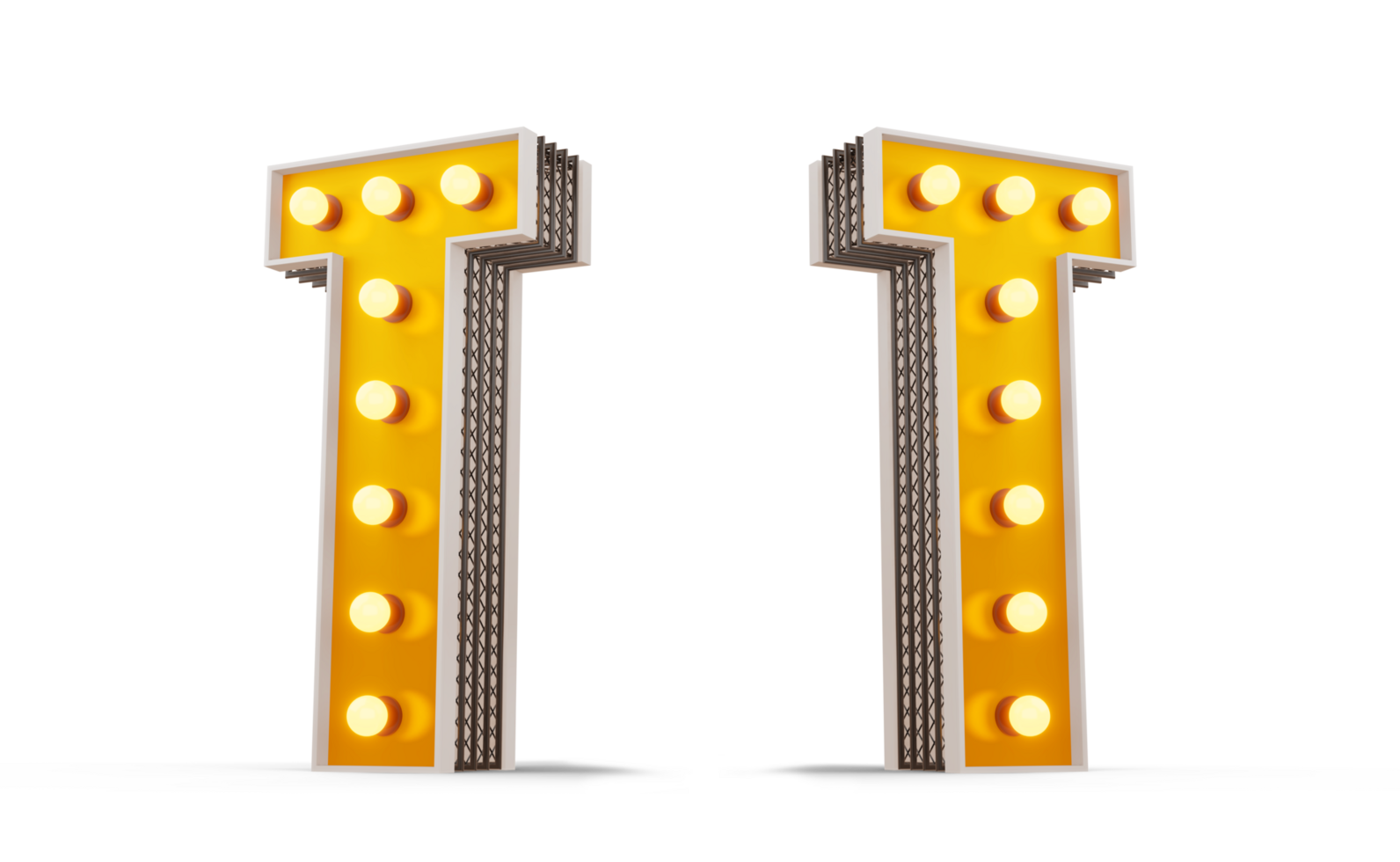 Broadway Stil Licht Birne Alphabet, 3d Rendern png