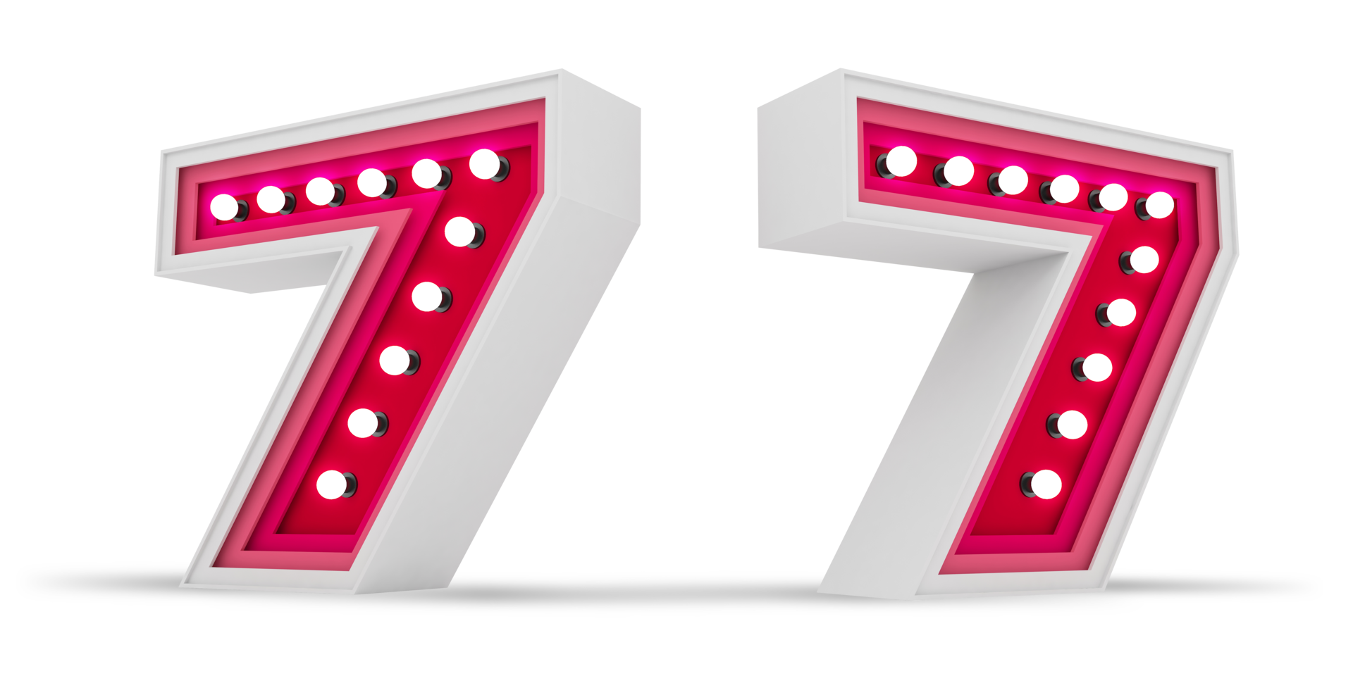 Colorful Number light bulb, Color layer and Deep text 3d rendering