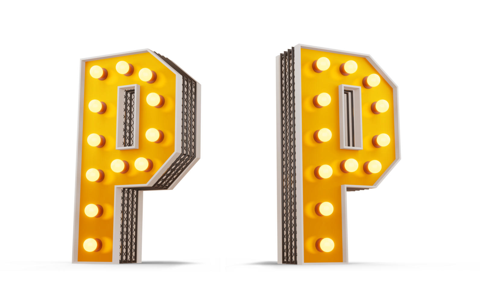 Broadway Stil Licht Birne Alphabet, 3d Rendern png