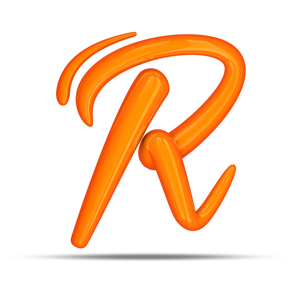 3d alphabet calligraphy style, 3d rendering png