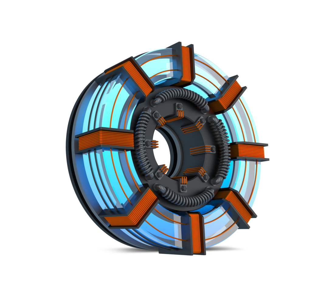 3D Alphabet blue neon light with Copper wire, 3d rendering png