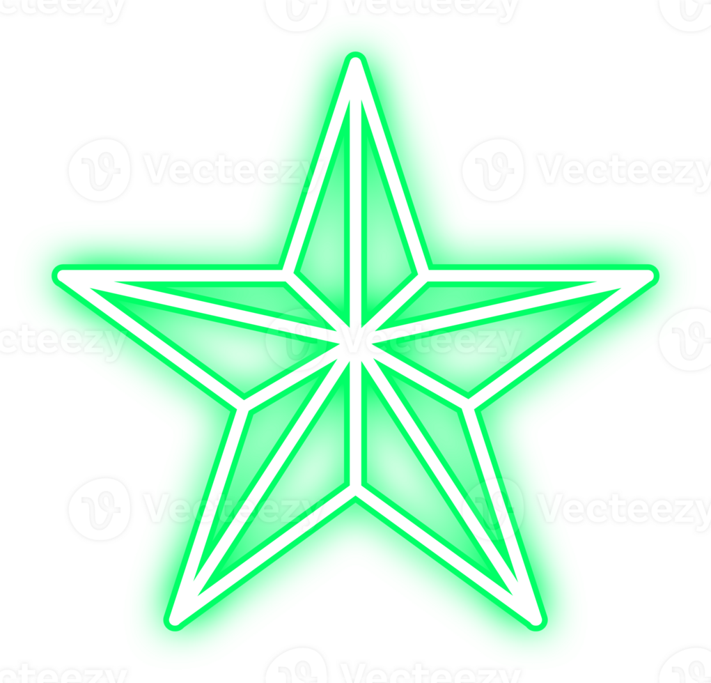 logotipo brilhando néon verde Estrela png