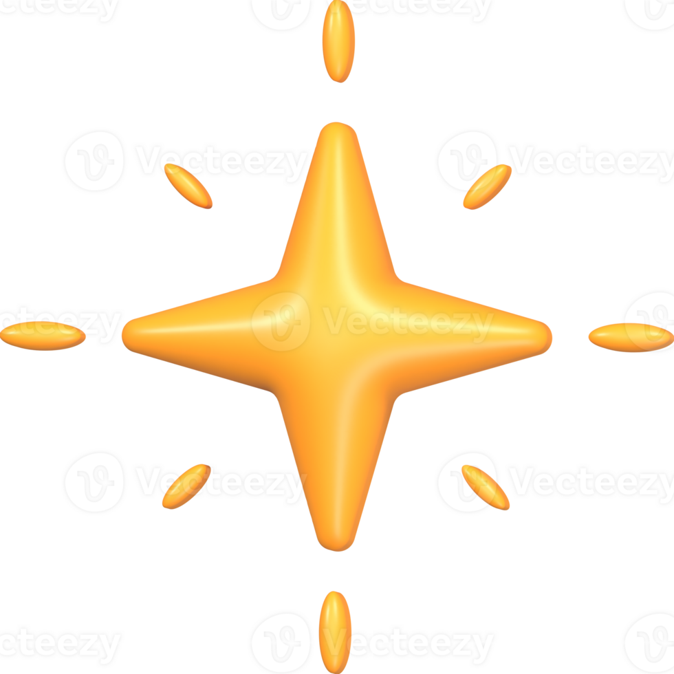 3D Star Icon Illustration Sparkle Ninja png
