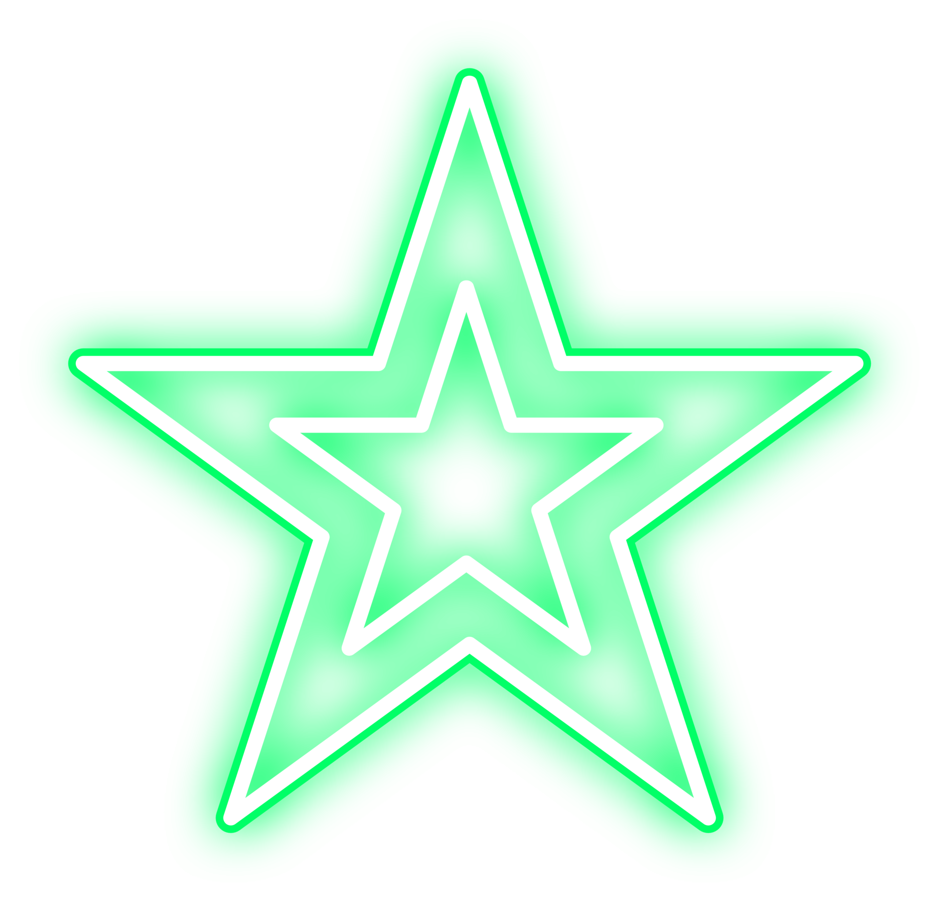 Double Glowing Neon Green Star 24913059 PNG