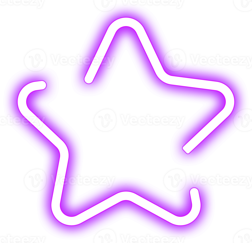 Glowing Neon Purple Star png