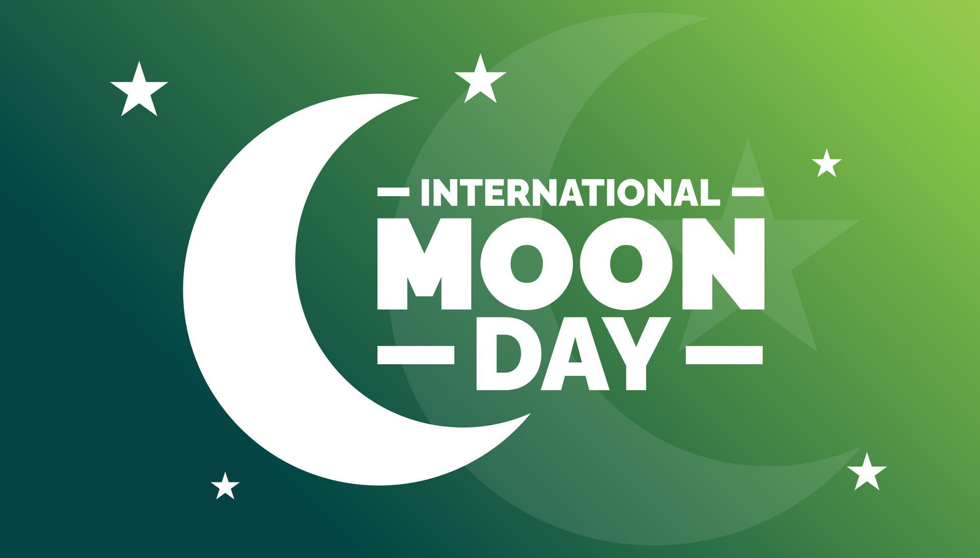 International Moon Day background, banner, poster and card design