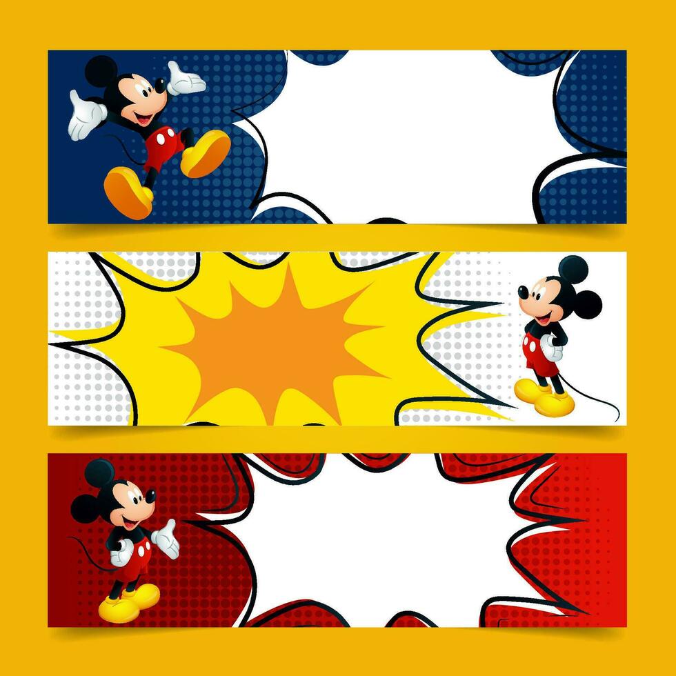 Cute Little Mouse Horizontal Banner vector