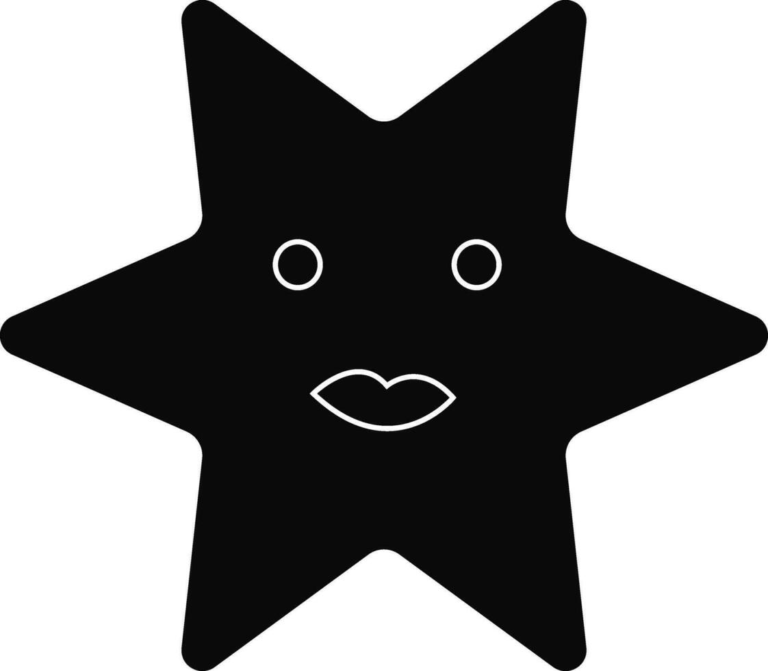 personaje de estrella de mar en negro color. vector