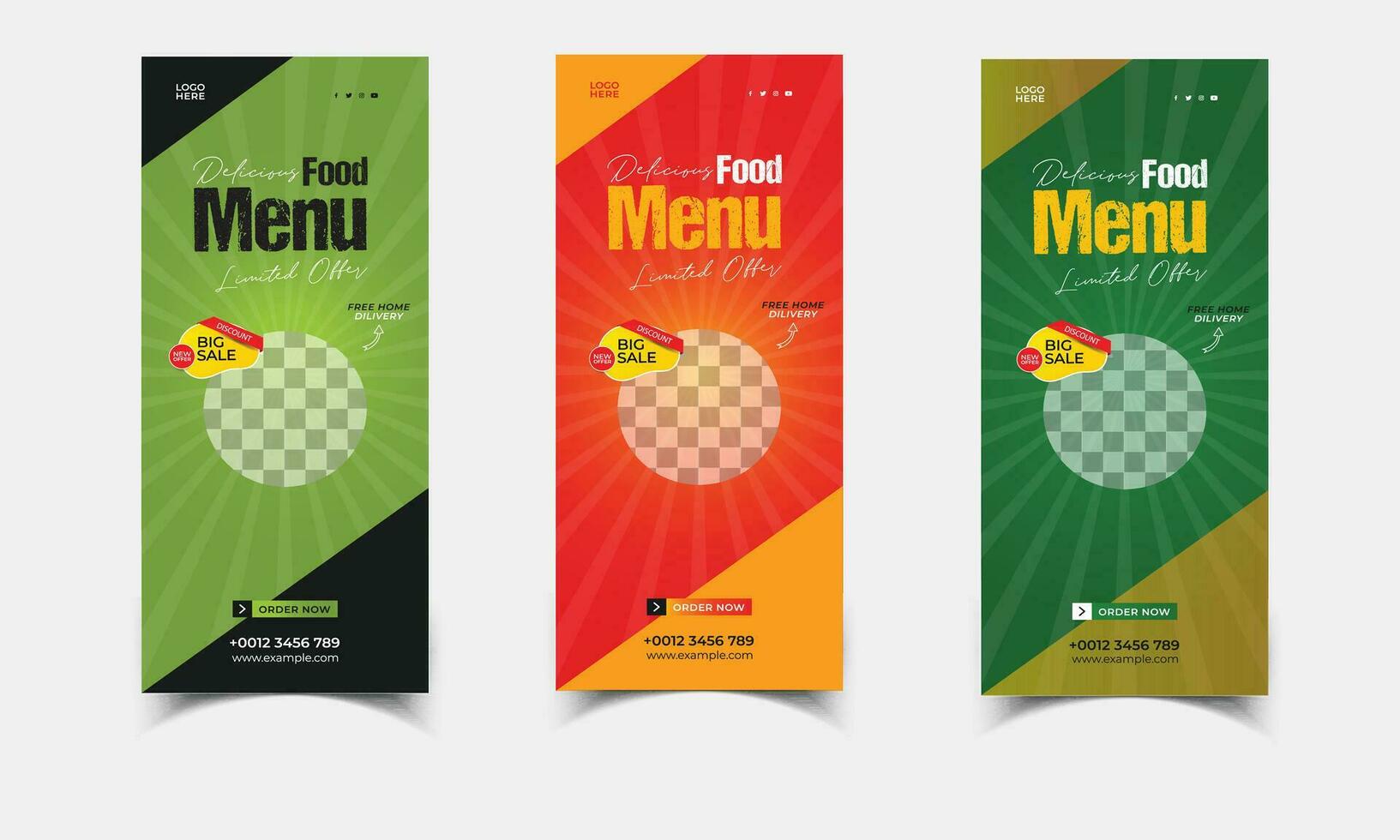 Food Rollup Template Design vector
