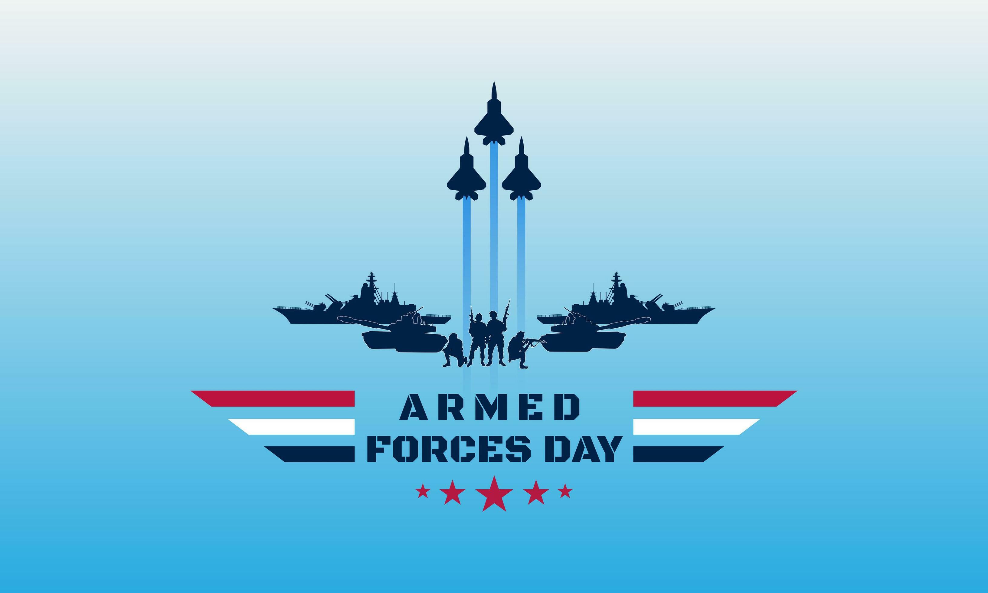Armed Forces Day background vector illustration 24913236 Vector Art at