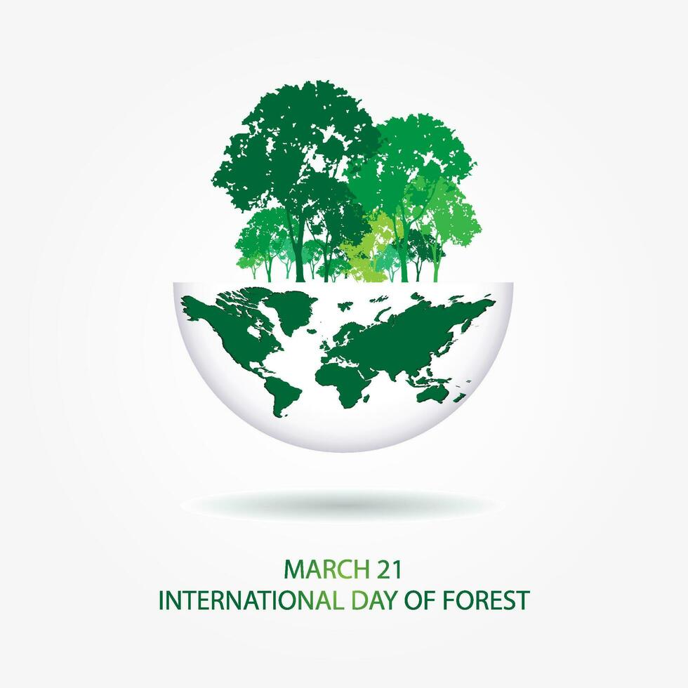 internacional bosque día 21 marzo vector ilustración