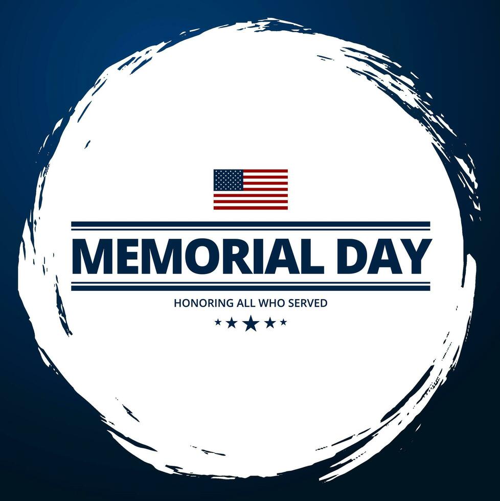 Memorial day background design with honoring all who served text vector