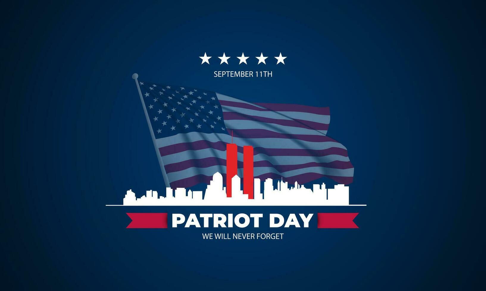 Patriot Day September 11th with New York City background vector illustration