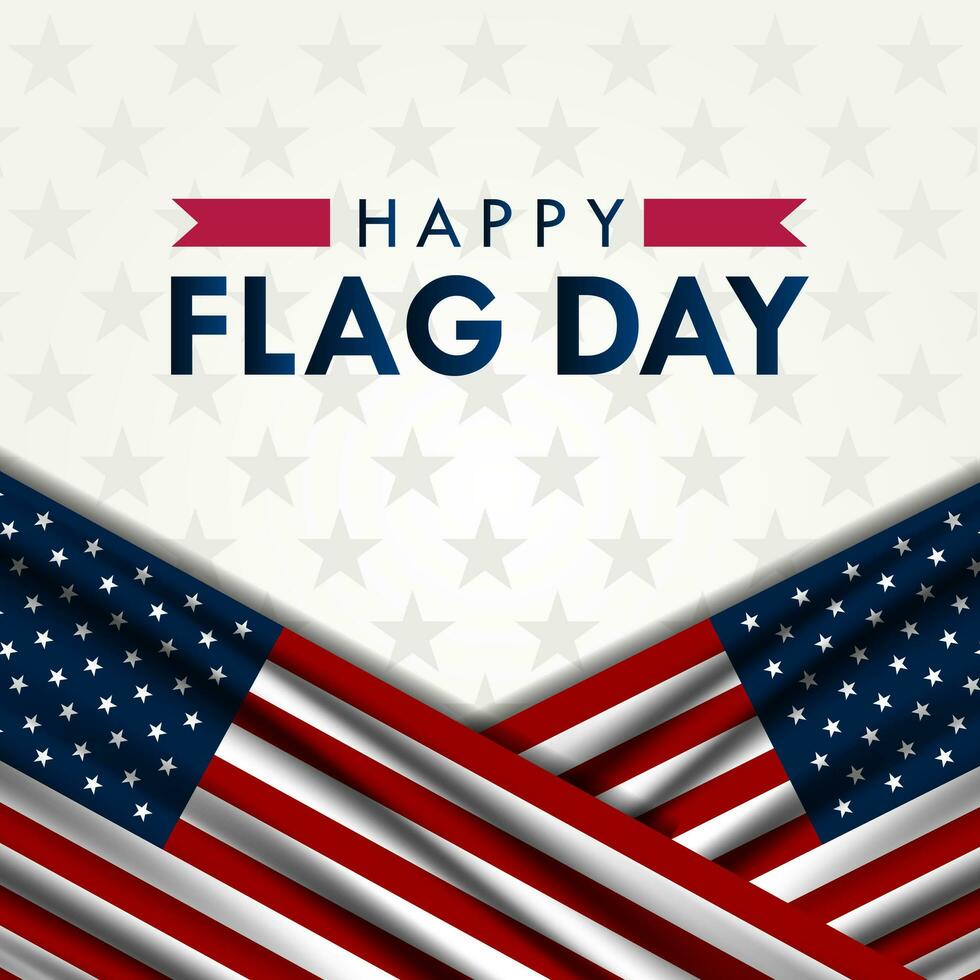 Flag Day In United States June 14 Background Vector Illustration