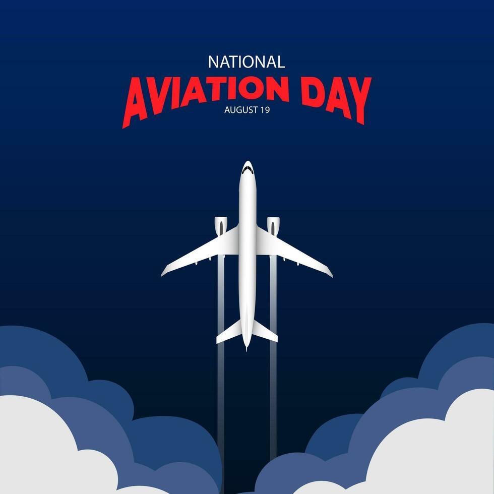 nacional aviación día agosto 19 antecedentes vector ilustración