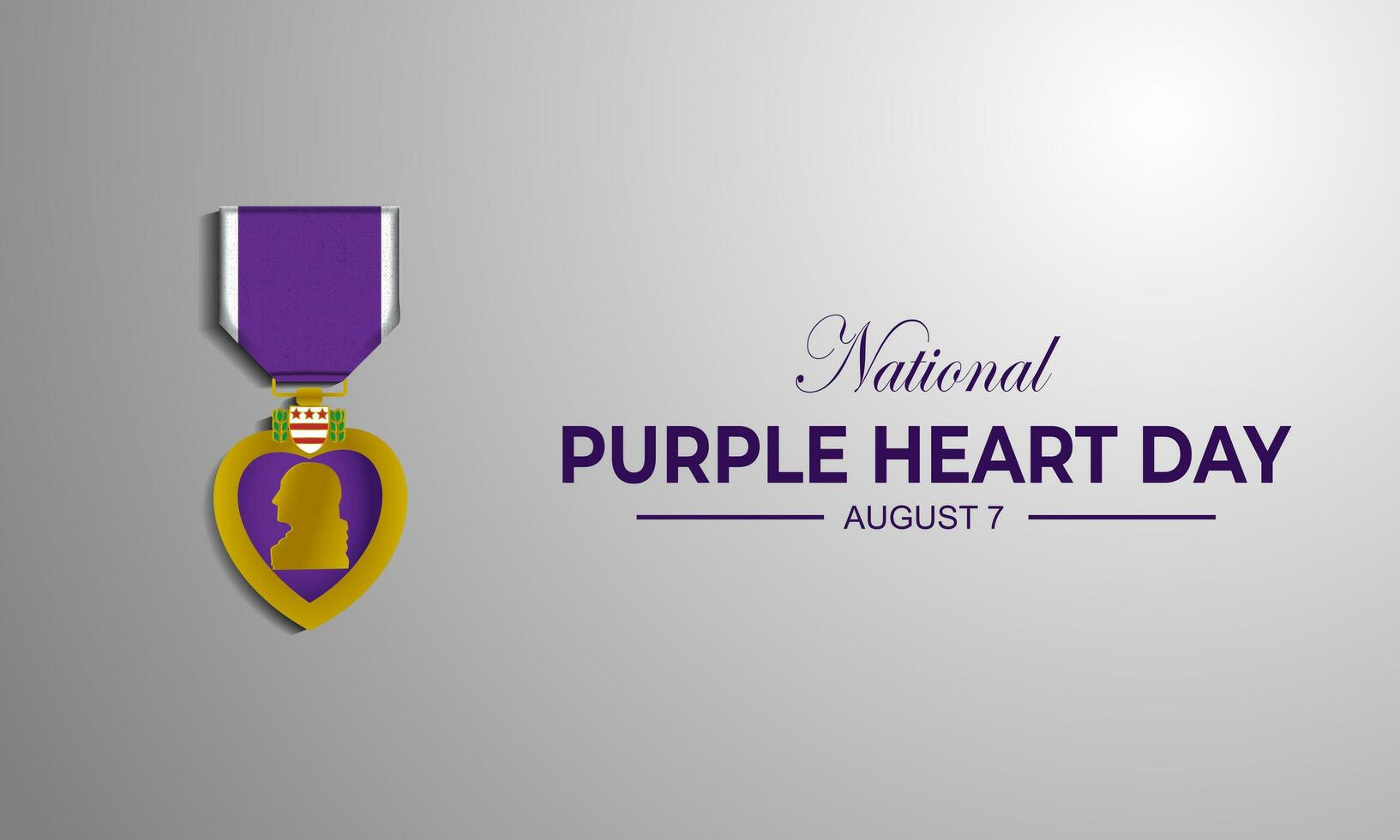 National Purple Heart Day August 7 Background Vector Illustration