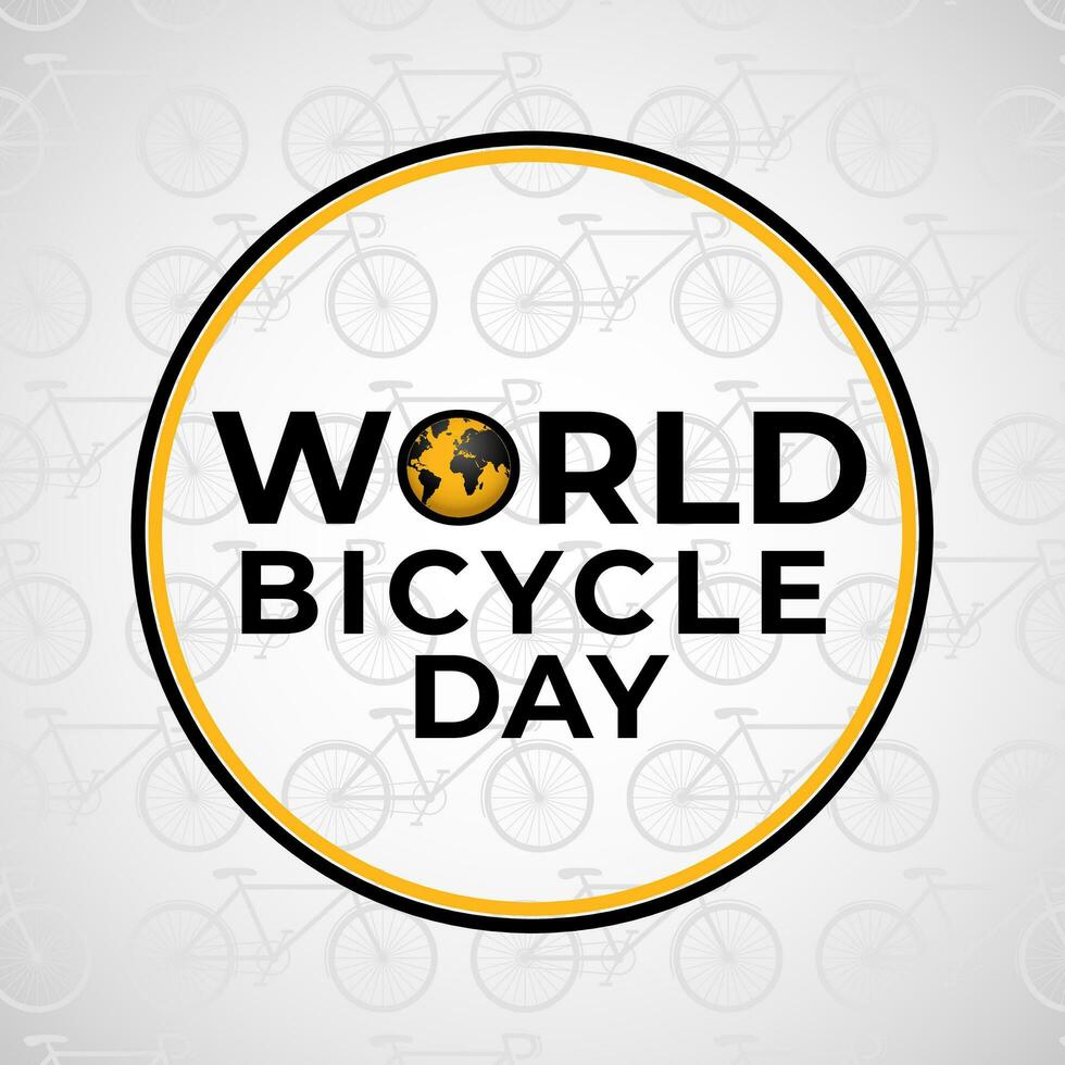 World Bicycle Day June 3 Background Vector Illustration