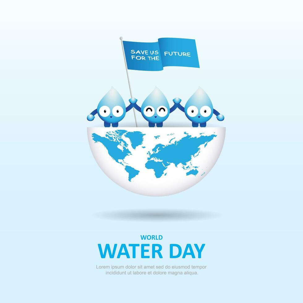 Ilustración de vector de fondo del día mundial del agua