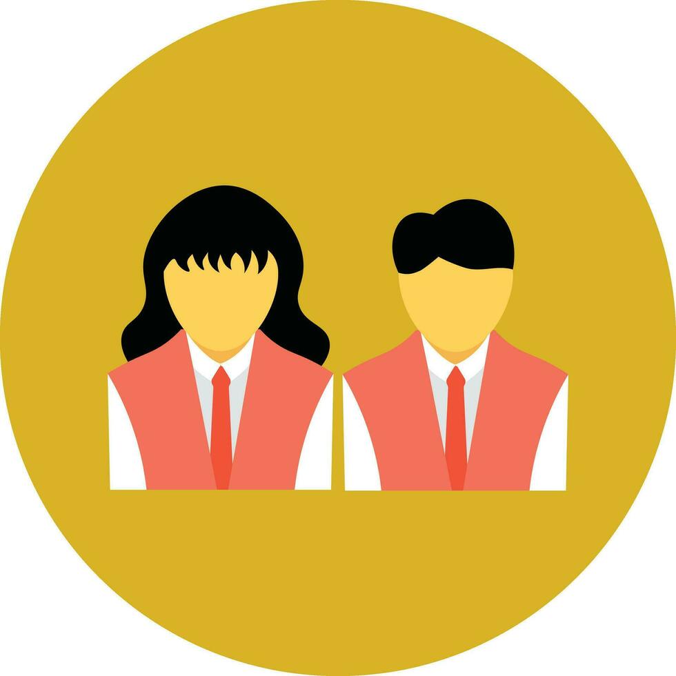 Faceless girl and boy icon on circular background. vector