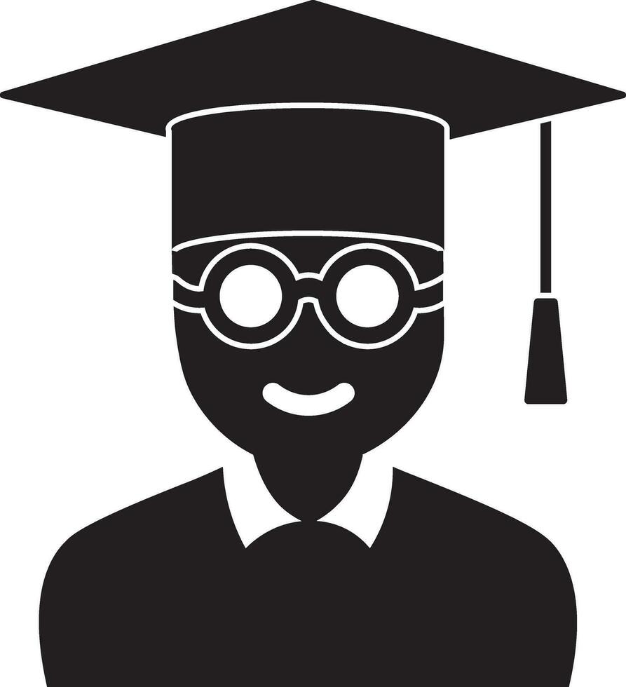 Character of graduate student giving a speech vector