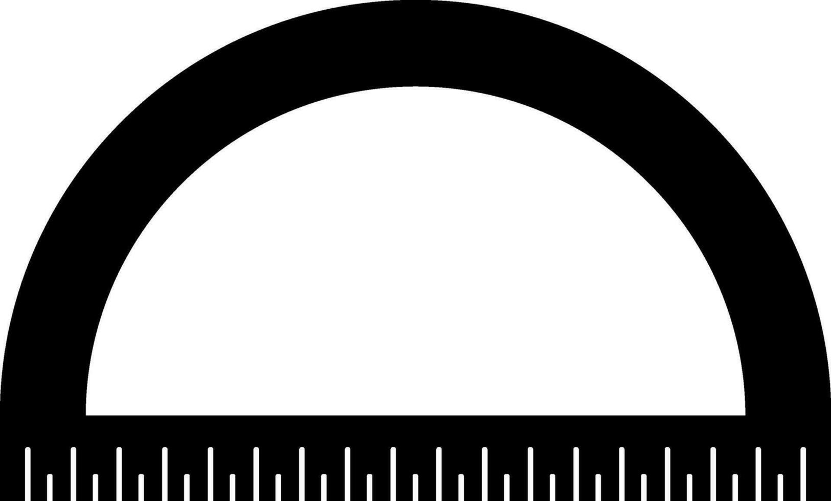 Black protractor rular on white background. vector