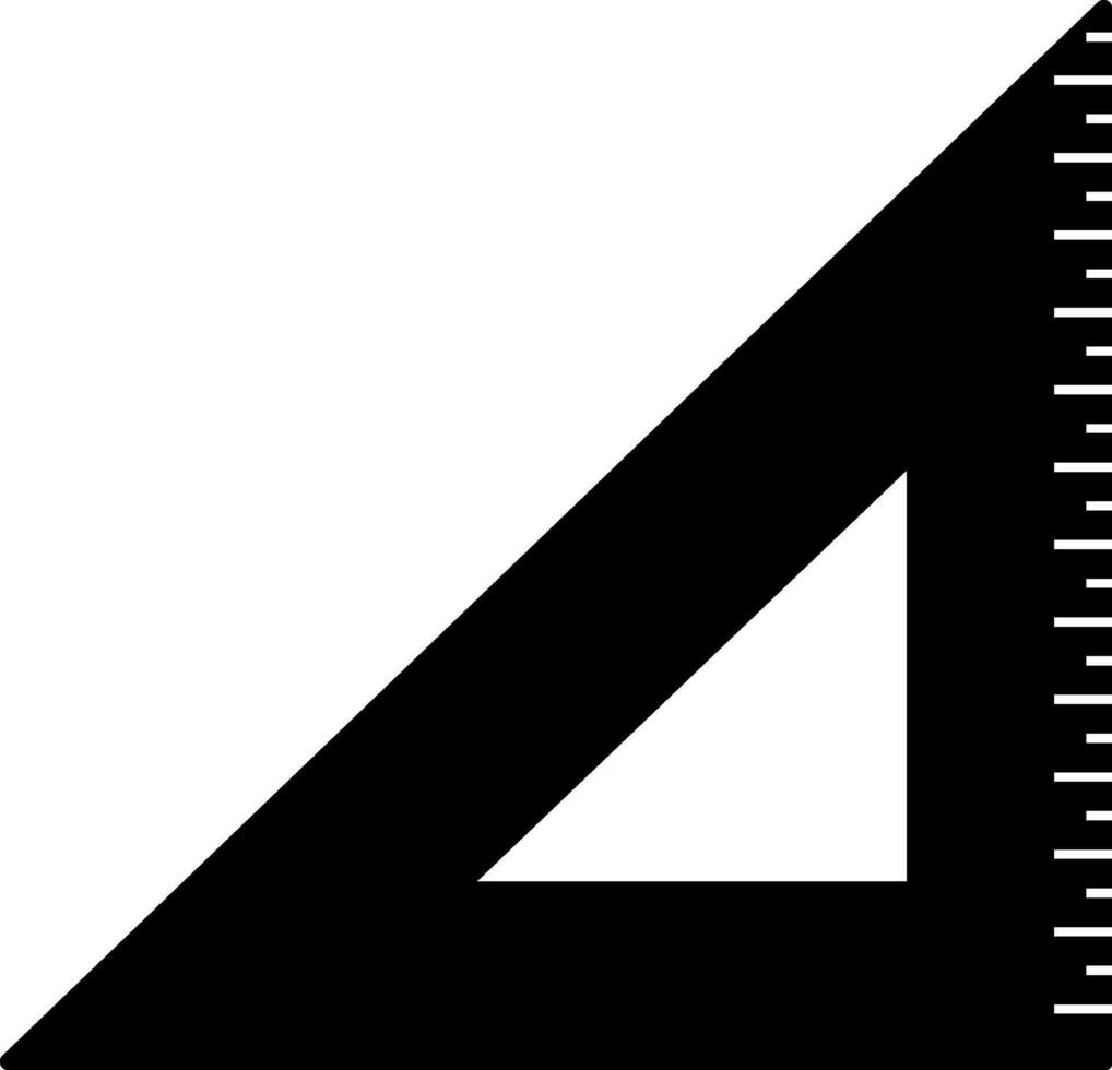 Triangular ruler in black color. vector