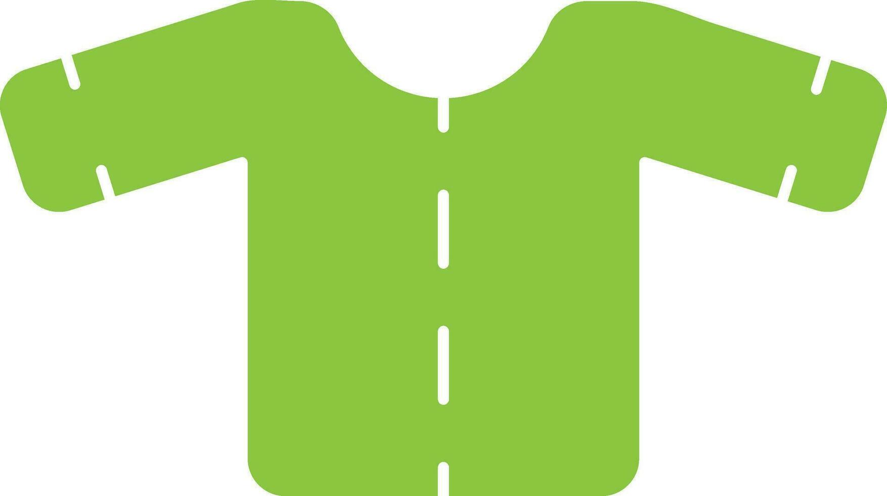 Green color of t-shirt icon in flat style. vector
