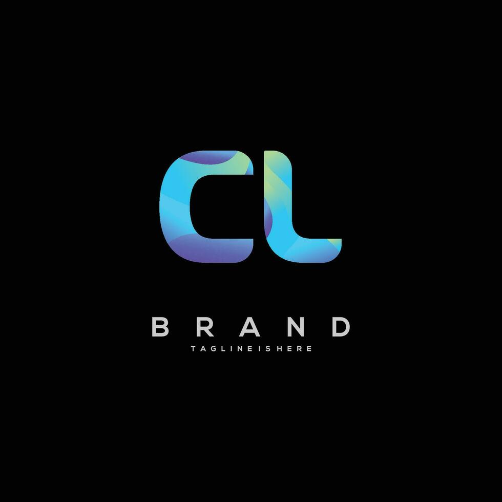 Initial letter CL logo design with colorful style art vector