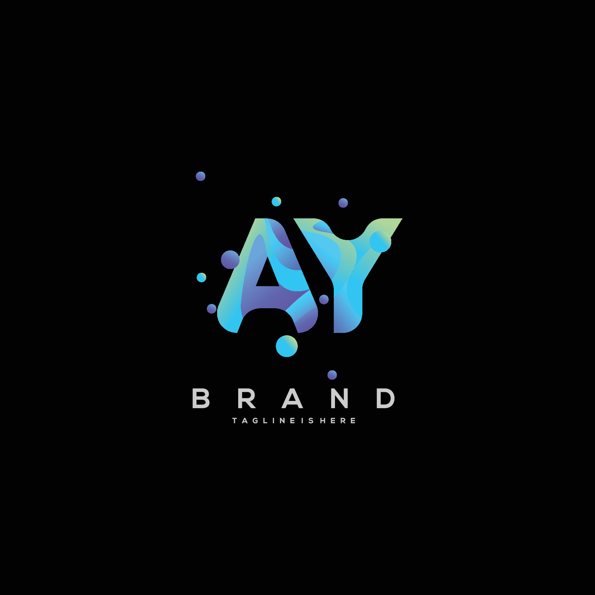 Initial letter AY logo design with colorful style art 24913649 Vector