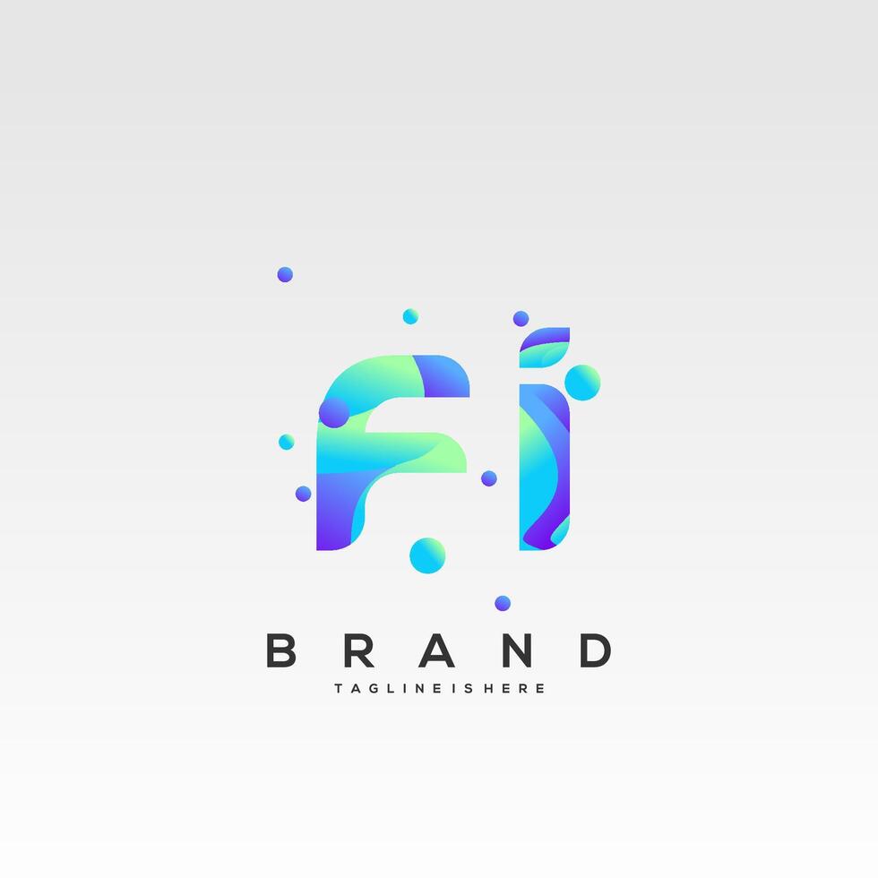 fi inicial logo con vistoso modelo vector 24913720 Vector en Vecteezy