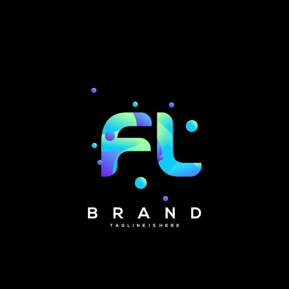 FL initial logo With Colorful template vector. vector