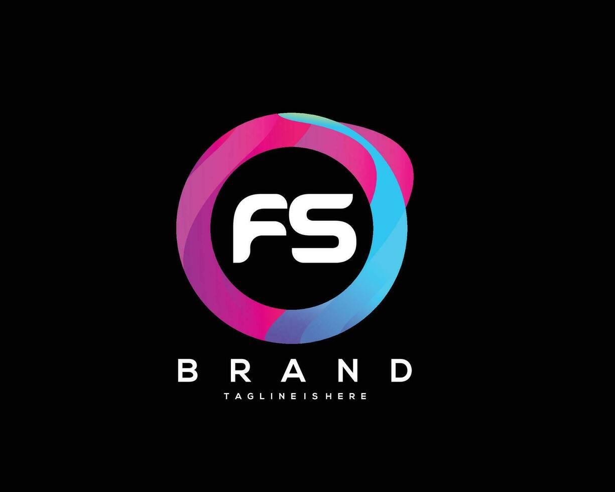 inicial letra fs logo diseño con vistoso estilo Arte vector
