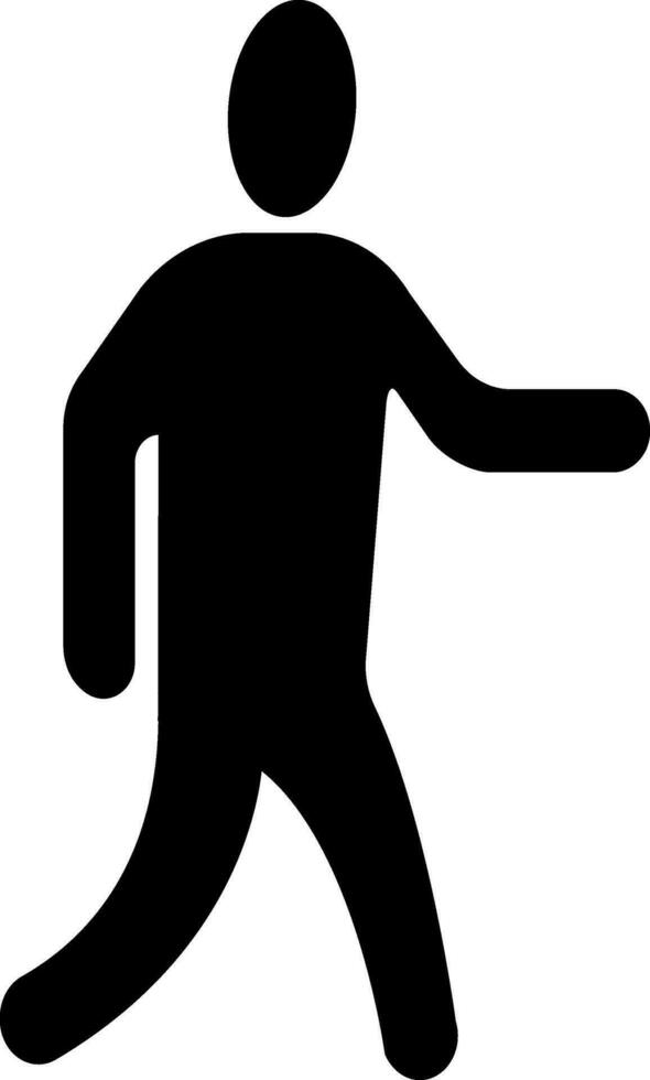 Black faceless walking man. vector