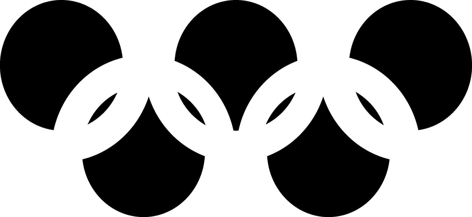 Black and white olympic rings. vector