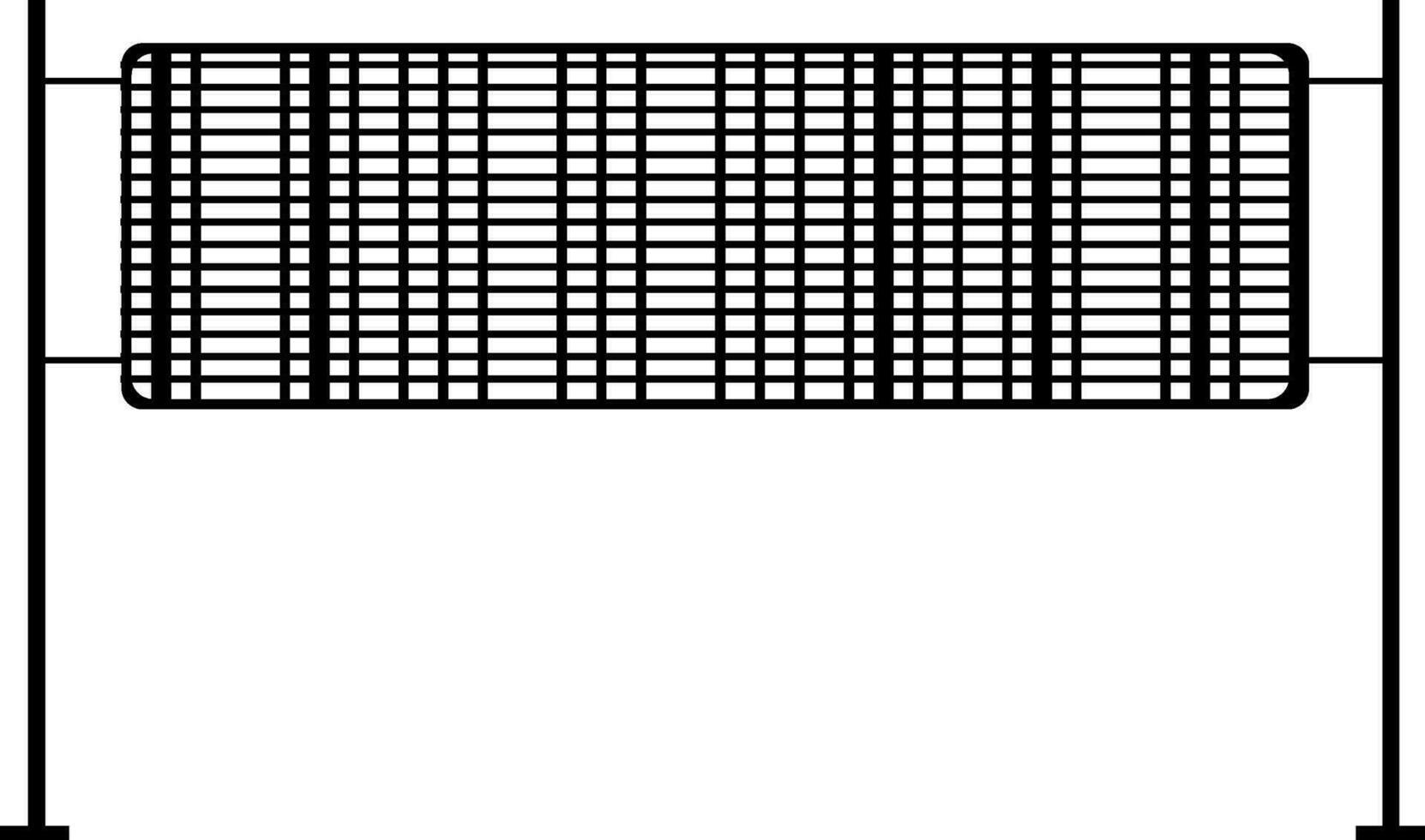 Black and white volleyball net. vector