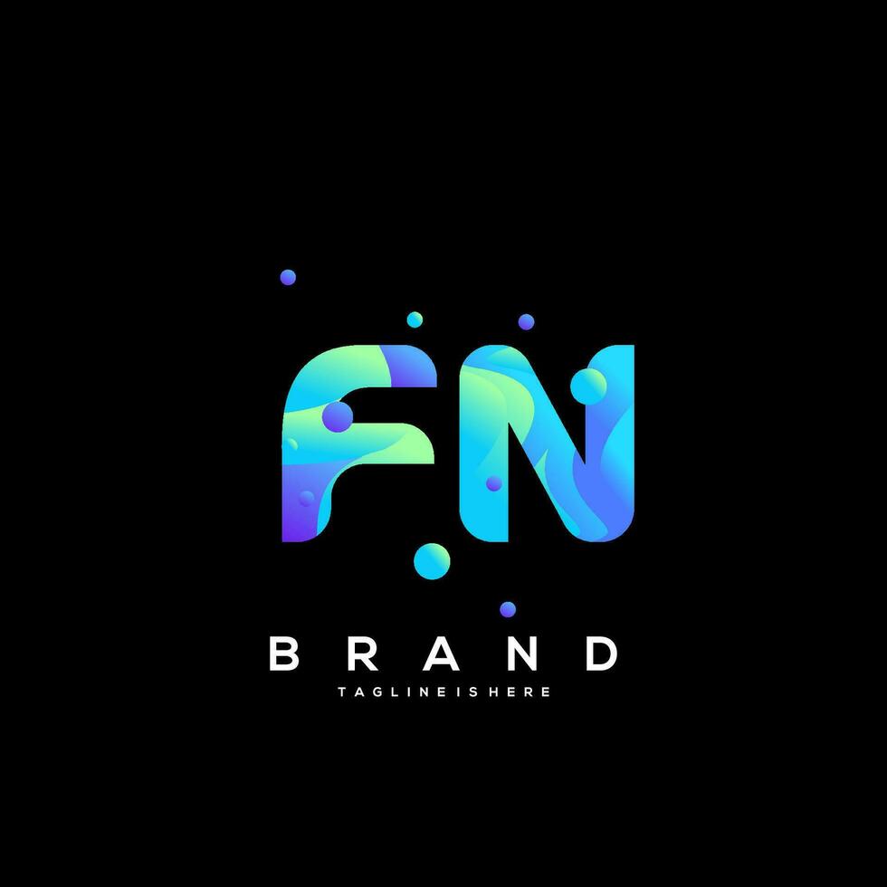 FN initial logo With Colorful template vector. vector