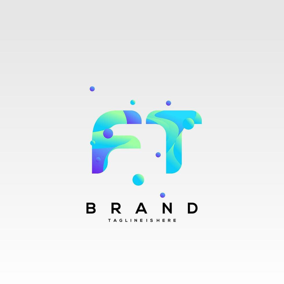 FT initial logo With Colorful template vector. vector