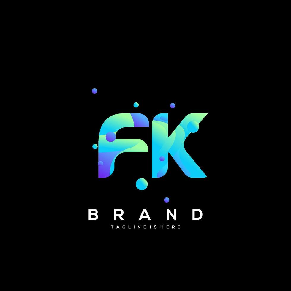 FK initial logo With Colorful template vector. vector