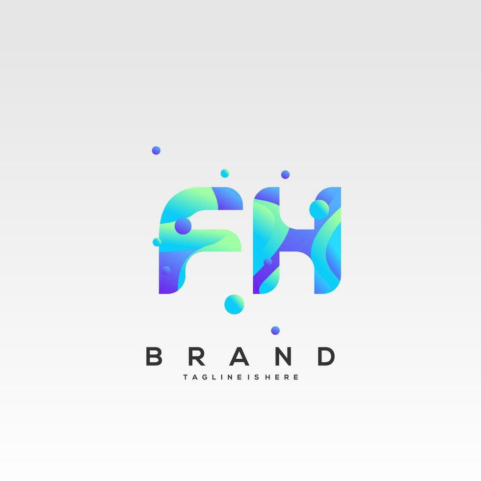 FH initial logo With Colorful template vector. vector